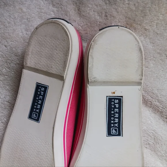 Sperry top sider Flats 7 pink heart nautical print - Picture 8 of 12